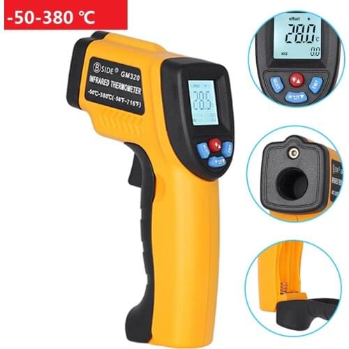 Non-contact Infrared LCD Monitor Infrared Thermometer Infrared Thermometer Laser Precise Digital for GM320(No Battery)