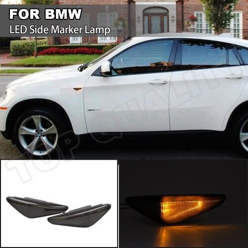 Side Marker Lamps Car Styling For BMW 3 5 6 Series X3 F25 X5 E70 LCI X6 E71 E72 Hybrid 2X Smoked Lens LED Turn Signal Light