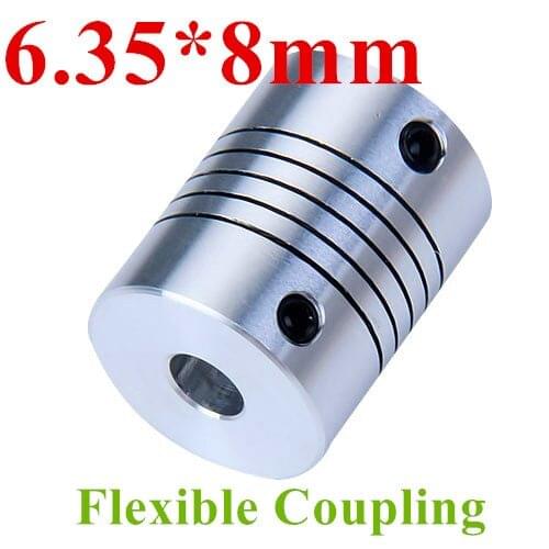 Flexible coupling 6.35x8mm shaft coupling OD19mm*25mm flexible shaft 6.35mm 8mm for 3D Printer Parts CNC parts