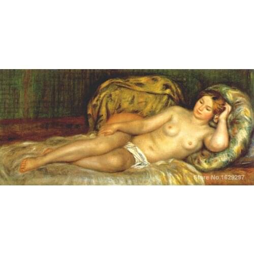 Paintings on canvas Nude reclining on cushions by Pierre Auguste Renoir Reproduction High Quality Hand-painted