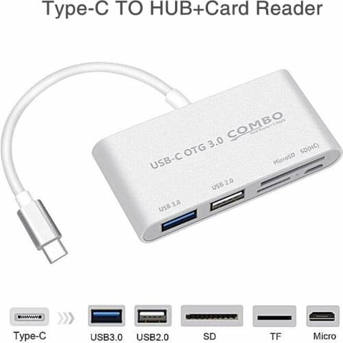 YMY OTG COMBO USB3.1 Type-C Card Reader USB-C to USB3.0 USB2.0 SD TF Micro USB Multifunction Converter for Phone Computer