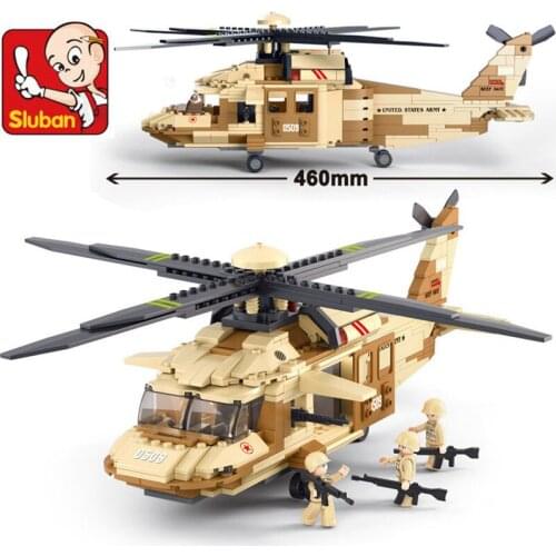 439Pcs Military UH-60L Black Hawk Helicopter Model Building Blocks Sets Kit ARMY Soldiers Bricks Educational Toys for Children