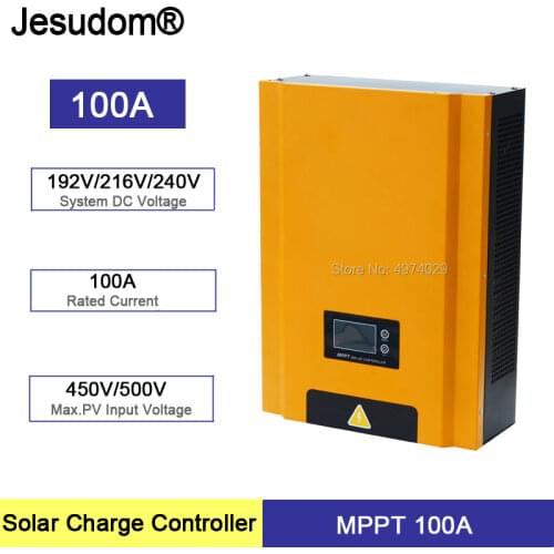 100A Solar Charge Controller with MPPT LCD Display 192V216V240V PV Home Battery Charger Solar Cell Panel Charger Regulator