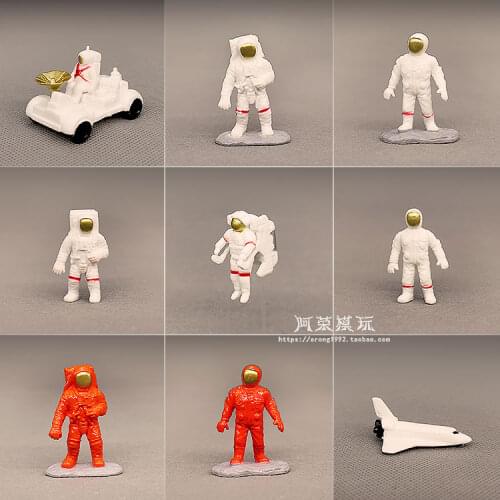 Spacecraft Astronaut Action Figure Model Lunar probe Space Vehicle Spaceship Fairy Garden Miniature Decor Ornaments Figurine Toy
