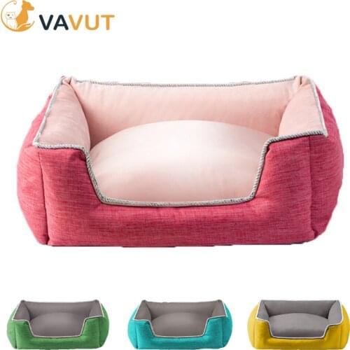 Square Dog Bed House Winter Warm Sleeping Mats for Puppy Kitten Chihuahua French Bulldog Soft House Bed for Small Large Dogs