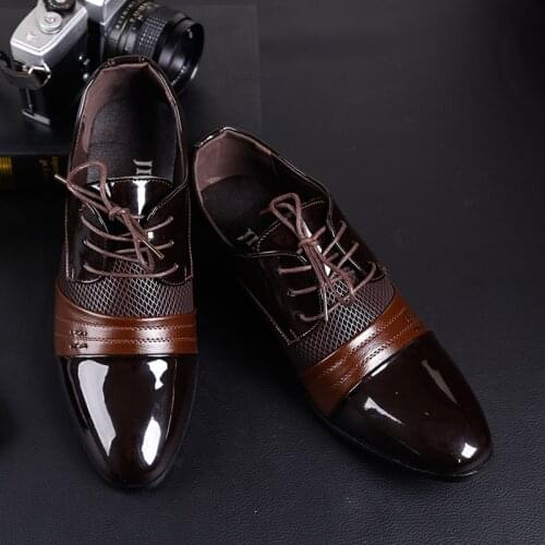 Men Leather Shoes Oxford PU Leather Mens Dress Shoes Business Flat Shoes Breathable Mens Banquet Wedding Shoes 567yu
