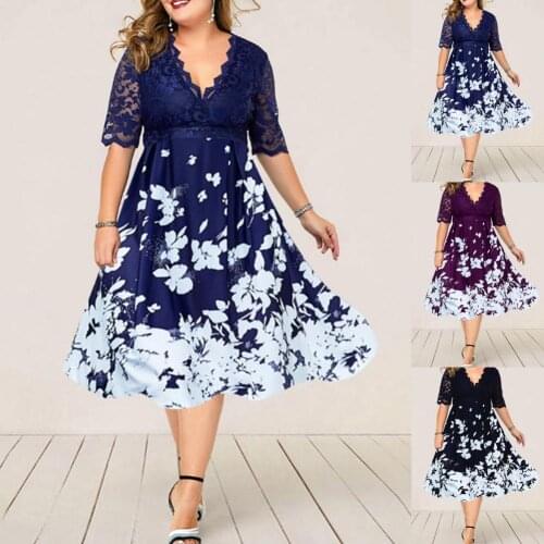 Soft Elegant Lace Patchwork Large Hem Dress Comfy Party Dress Lace Patchwork for Dating