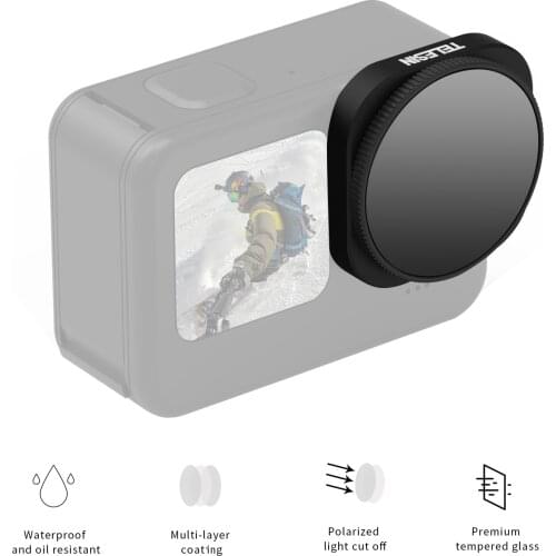 TELESIN 3-in-1 ND8/16/32-CPL Filter Lens Kit Sports Camera Lens Filter Replacement for GoPro Hero 9 Black