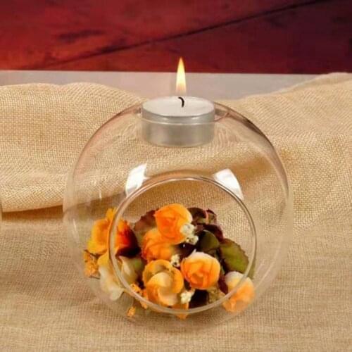 New Romantic Wedding Dinner Decor Crystal Glass Hanging Creative Candle Holder Candlestick Small Tealight Candle Holders