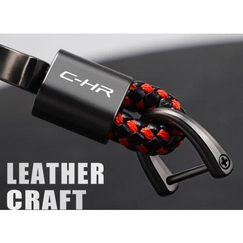 New Style Car Keychain Leather Zinc Alloy Car Badge For Toyota Chr Corolla Yaris Avalon Prius Camry Auris Avensis Tacoma MR2