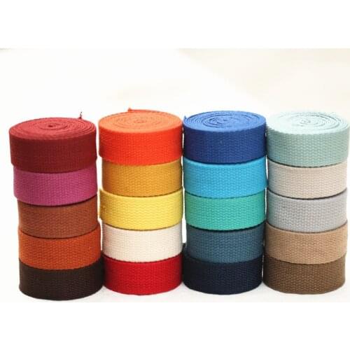 Wholesale price! 25mm, 1'' 12meter per lot Diy candy color knitted ribbons belt canvas bag webbing, bag luggage ribbons