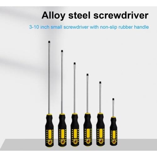 3-10 inch Slotted Electrician Screwdrivers Repair Tools Magnetic Slotted Screwdriver for Electrical Appliances Hand Tools