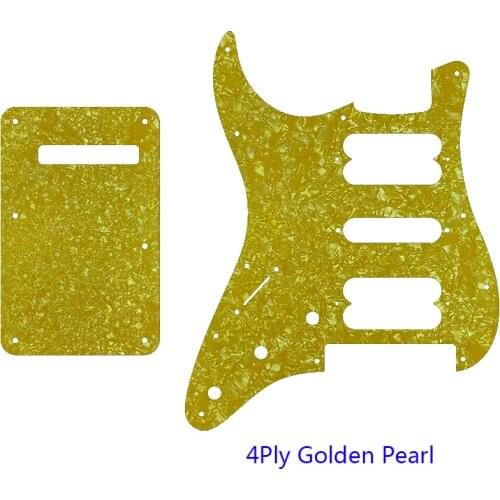 Pleroo Guitar Strat HSS Pickguard And 11 Screws For Left Handed Fender Strat Floyd Rose Bridge Cut With HSH Pickups & Back Plate