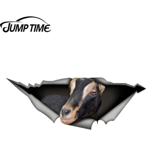 Jump Time 13cm x 4.8cm LaMancha Goat Car Decal 3D Pet Graphic Vinyl Decal Car Window Laptop Bumper Animal Car Stickers