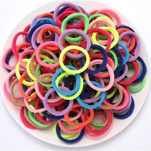 50/100pc/Lot Kids Hairbands Candy Color Elastic Scrunchie Hairband Children Headwear Rubber Band Girls Hair Accessories
