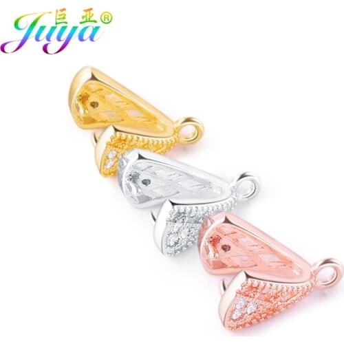 Handmade Earrings Findings Clamp Pinch Clip Bail Charms Hook Accessories For Fashion Dangle Agate Pearls Earrings DIY Making