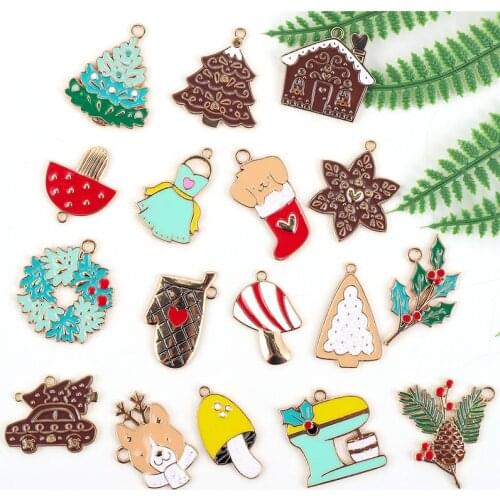 20pcs/lot Mixed Enamel Afternoon Tea Charms Beads DIY Earrings Bracelet Pendant Neacklace Accessories For Jewelry Making