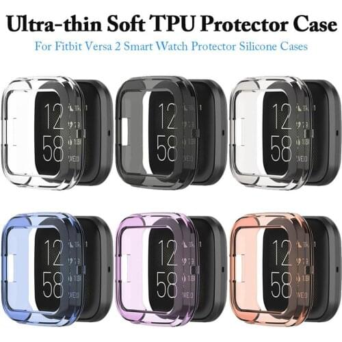 TPU Protector Case For Fitbit Versa2 Smart Watch Protector Silicone Cases Ultra-thin Full or Half Cover For Fitbit Versa 2 Shell