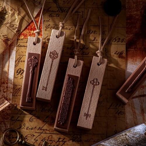 Vintage Wood Stamps Da Vinci Password Key Rubber Stamp Set for Scrapbooking Journals Cards Decoration Embossing Craft