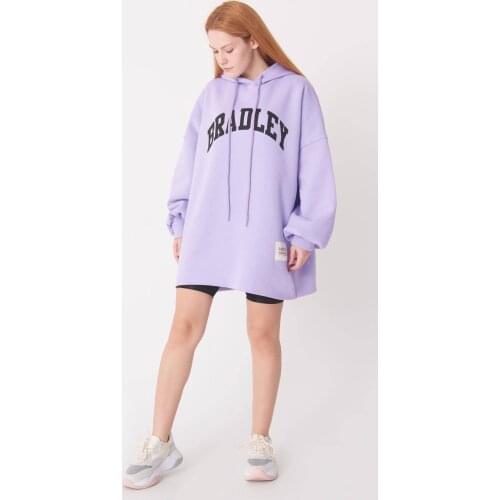 Women Oversize Hooded Sweatshirt Gray color Clothing Winter Pullovers Long Casual Street Fashion Onesize Cotton Dresses