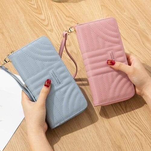 Phone Purses Women Wallets Big Female Purse Leather Brand Retro Ladies Long Woman colorful Wallets Card Clutch Zipper