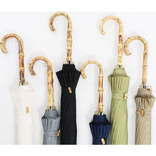 Bamboo Long Handle Large Umbrella Men Luxury Rain Japanese Sun Women Windproof Umbrella British Golf Big Paraguas Gift Ideas Y6S
