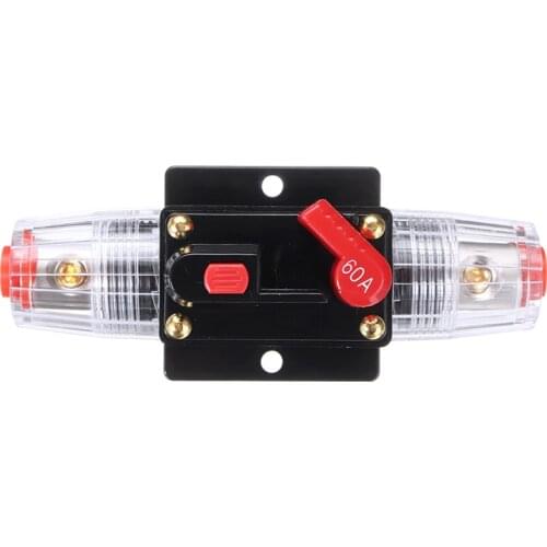 1pcs Car Stereo Audio 12V Circuit Breaker Fuse Inline Fits 4 8 Gauge Wire 60 Amp Car Fuse Accessories