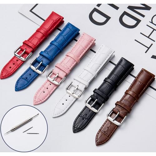 Genuine Leather Watchband 14mm 15 16 17 18 19 20 22 24mm Wristband Watch Accessories High Quality Brown Colors Watchbands Straps