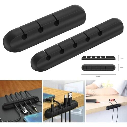 2/1PCS Cable Organizer Silicone USB Cable Winder Desktop Tidy Management Clips Cable Holder For Mouse Headphone Wire Organizer