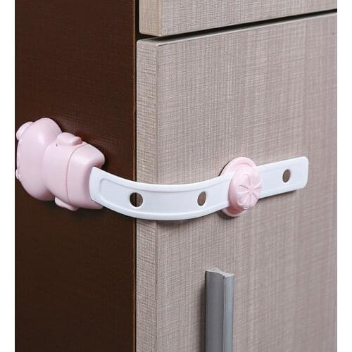 2Pcs Baby Door Stopper Adjustable Multi-Function Lengthen Cabinet Lock Strap Child Safety Fridge Door Lock Plastic Blocker
