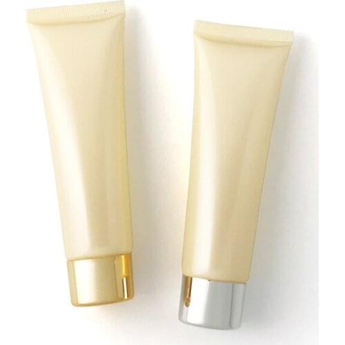 50ML 50PCS Empty Pearly Beige Lotion Cream Cosmetic Soft Tube 50G Cream Squeeze Plastic Bottle, Travel Hand Cream Tube Packaging