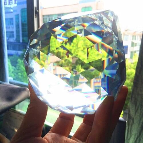 8pcs/lot 100mm Transparent Crystal Glass Faceted Ball for Chandelier Crystal, Crystal Suncatcher Prisms For Wedding Decoration