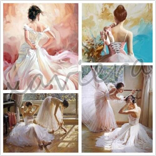 Xaviera 5D Diy Diamond Painting Ballet Dancer Full Round Drill Cross Stitch Rhinestone Embroidery Tools Home Decoration Crafts