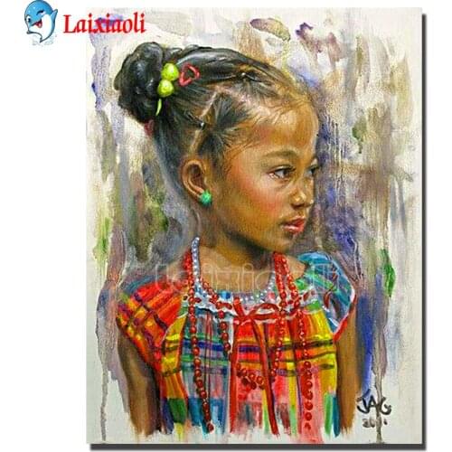 Diamond painting DIY diamond embroidery abstract little girl art diamond painting cross stitch rhinestone mosaic decoration gift