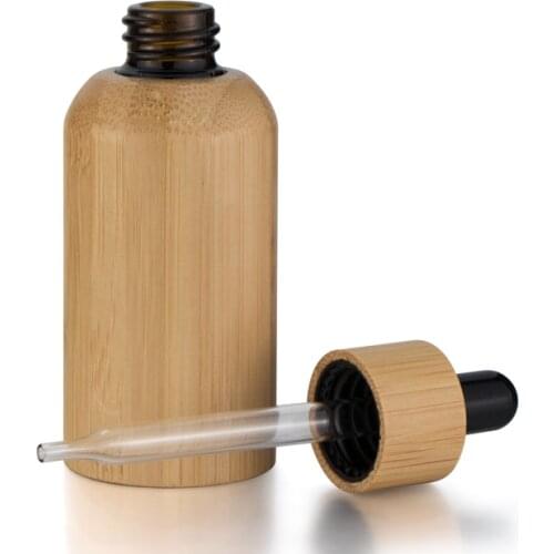 30ml essential oil bamboo bottle 30ml with glass pipette dropper and bamboo lid
