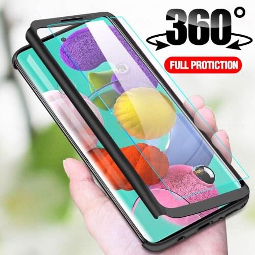 360 full phone case for Samsung Galaxy A51 A71 A21S A41 A31 protect film solid back Edge cover for Samsung A 21S A11 A50 S cover