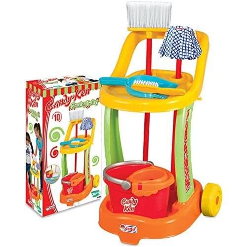 Dede Candy & Ken Kids Cleaning Trolley Set Toys Broom for Kids Multi Functional 3