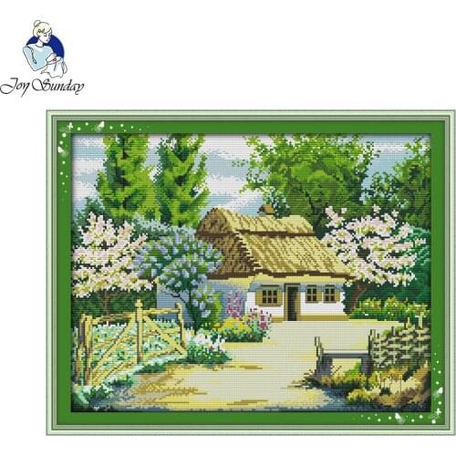 Joy Sunday 11CT 14CT Free Delivery Beautiful homeland Pattern Stamped Counted Cross Stitch Kit Cross Stitch Set Embroidery Kit