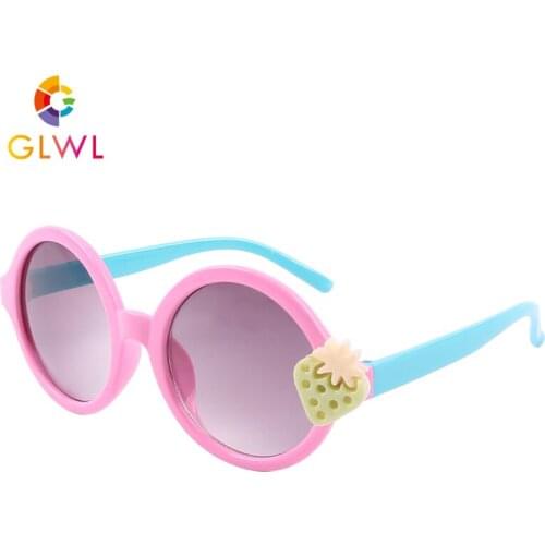 Round Sunglasses Kids Glasses Baby Girl Fashionable Children Eyewear Retro Sun Lenses Junior Strawberry Shades Sports Mirror Boy