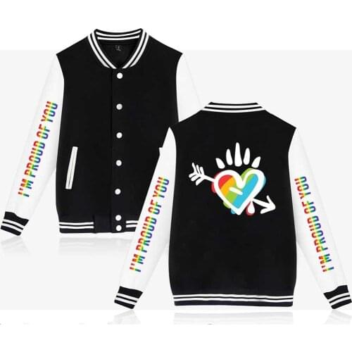 LGBT Rainbow Flag Lesbians Gays Jackets men/women baseball clothing uniform coat winter fashion sweatshirt hip hop bomber Jacket