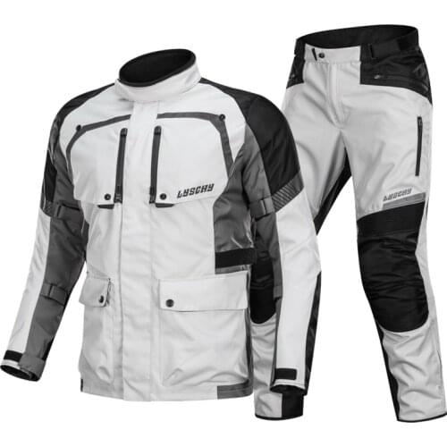 Motorcycle Jacket Man Set Moto Protection Windproof Waterproof Motorbike Riding Moto Jacket + Pants Suit Body Armor for 4 Season