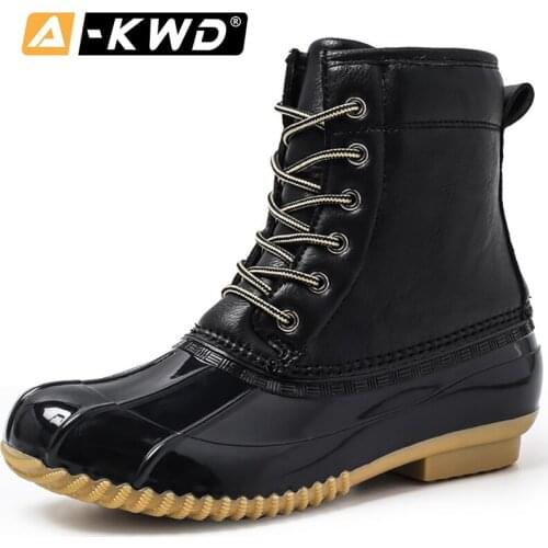 Fashion Duck Hunting Shoes England Men Winter Boots High Top Man Boots Shoes Small Size Men Leather botas mujer invierno 2019