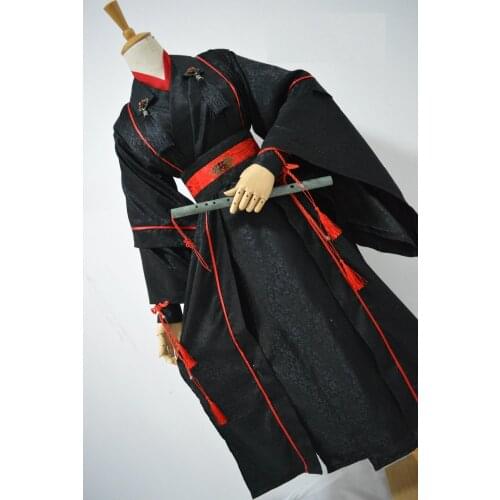 Jin Ye Xi Night Attack Male Hanfu Original Black Sword Men Martial Arts KungFu Male Cosplay Costume Hanfu Short Design