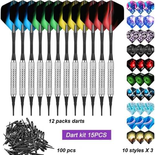 1Set Soft Tip Darts Kit Indoor Sports Shooting Darts Bendable Colorful Multiple Styles Dart Sport Set for Dartboard Accessories