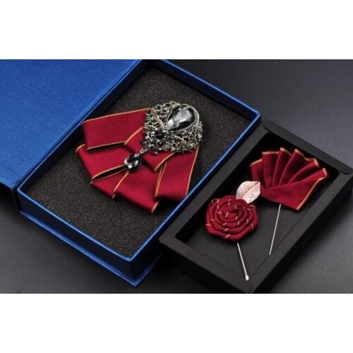 New Free Shipping fashion casual Mens male Headdress tie groom wedding Rhinestone collar Club MC pocket towel long needle tie