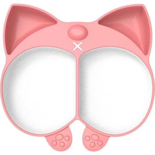 Dining Plate Cartoon Shape Grid Design Suction Cup Bottom Children Cute Tableware Dish Kids Solid Feeding Plate