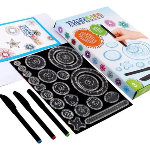 Educational Toys 2021 New Spirograph Deluxe Set Design Tin Set Draw Spiral School Supplies Childrens Toys Gifts