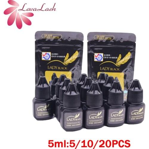 Wholesale 5ml Lady Black Glue Eyelash Extension Korea Original Black Glue Eyelash Glue Low stimulation Professional Makeup Tools
