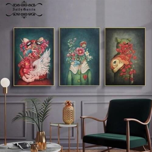 Personalized Creativity Abstract Human Body Art Poster Flower Figure Canvas Painting Living Room Background Decor Wall Pictures