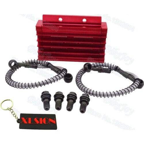 Pit Dirt Bike CNC Cooling Radiator Oil Cooler Kit Red For 125cc 140cc YX Lifan Zongshen Motorcycle Motocross
